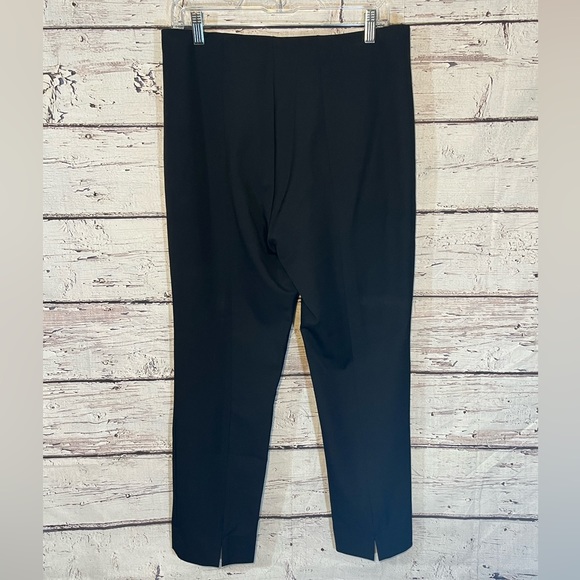 CYNTHIA ROWLEY Dress Pants w Leg Seams and Back Cutout Hem Black-12 - Picture 2 of 2
